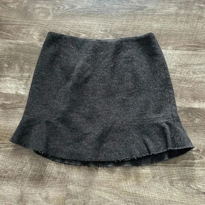 Madewell Size 2 Atelier Skirt Gray Wool Blend High Waist Pleated A Line Flare